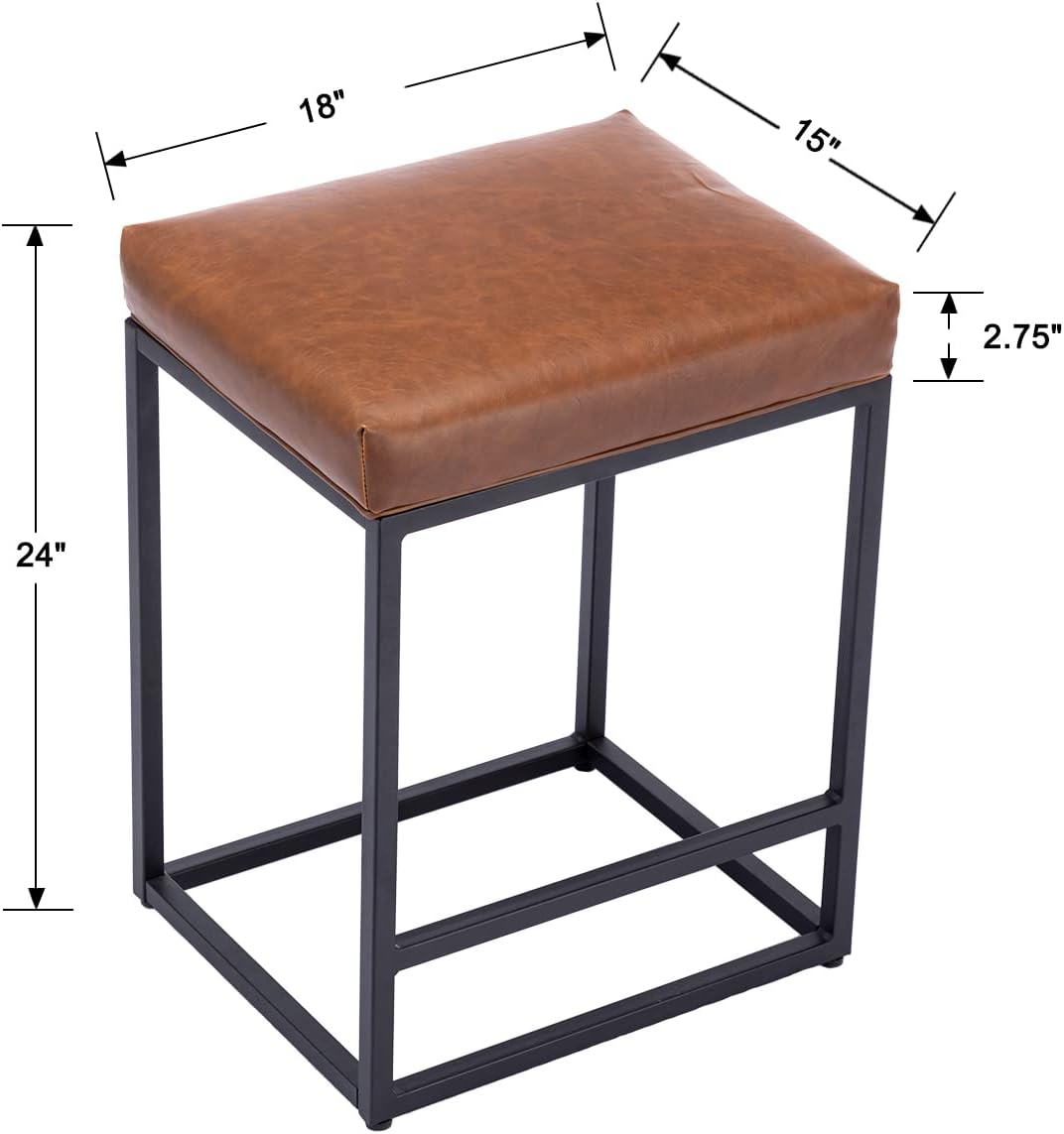 Juego de 2 taburetes de altura de mostrador, 24 pulgadas, modernos taburetes