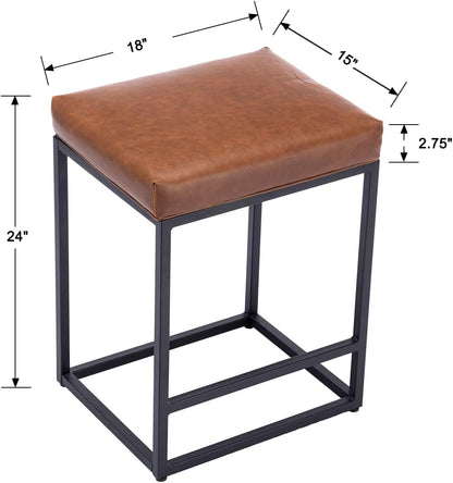 Juego de 2 taburetes de altura de mostrador, 24 pulgadas, modernos taburetes