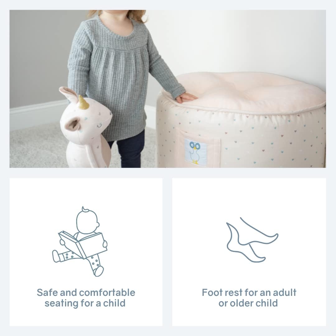 GooseWaddle Puf otomano suave y cómodo para niños pequeños para la sala de...