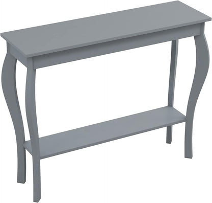 Mesa de consola estrecha, mesa de sofá elegante, mesa de entrada, gris