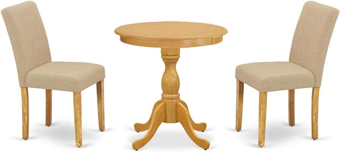 ESAB3-OAK-04 Eden Juego de comedor de 3 piezas para espacios pequeños contiene