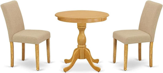 ESAB3-OAK-04 Eden Juego de comedor de 3 piezas para espacios pequeños contiene