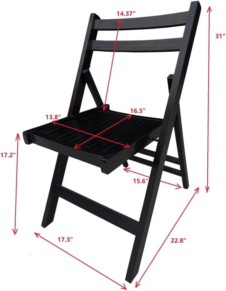 Paquete de 4 sillas plegables de madera, juego de sillas de comedor plegables...