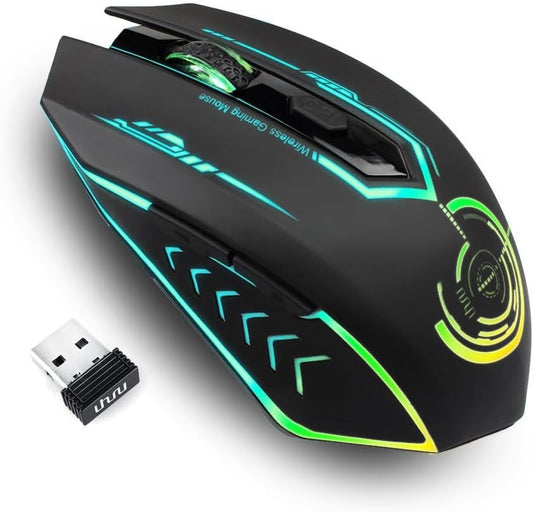 Wireless USB Gaming Mouse, recargables uhuru 5 botones 7 Changeable LED Color...