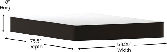 Asteria Premium Comfort Colchón híbrido de resortes interiores firmes de 8