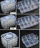 Caja de almacenamiento de 3 niveles, 30 secciones, transparente, apilable,...