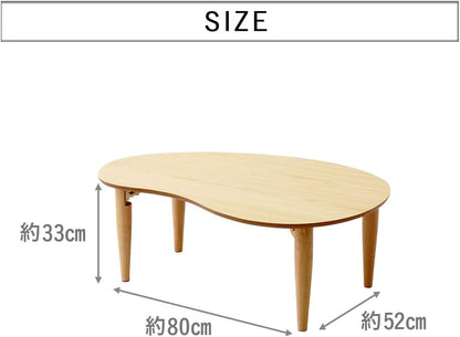 Mesa de centro plegable de madera en forma de pera (31.5 x 20.5 pulgadas),