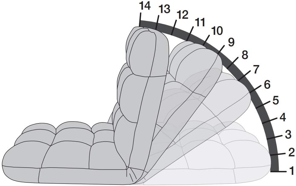 Silla para suelo de espuma viscoelástica, ajustable, 14 posiciones, respaldo