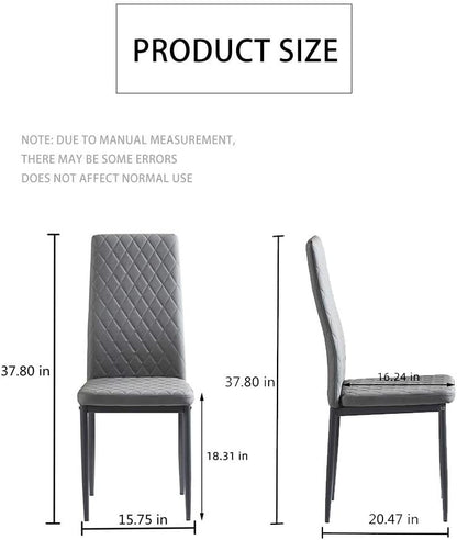 Juego de 4 sillas de comedor modernas con patas de metal y cojín tapizado de