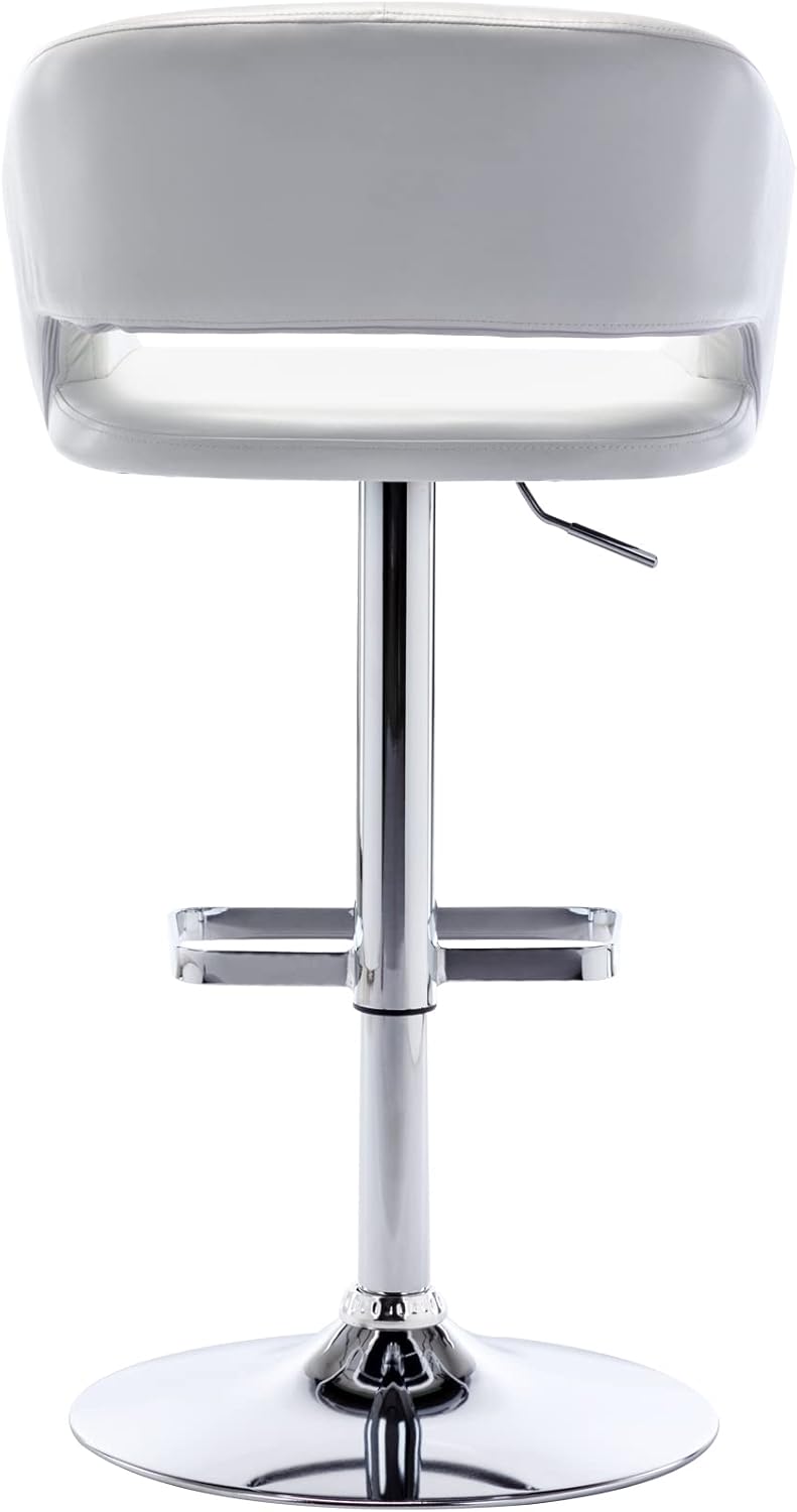 Vogue Furniture Direct Taburete de bar ajustable con respaldo y brazos huecos,...