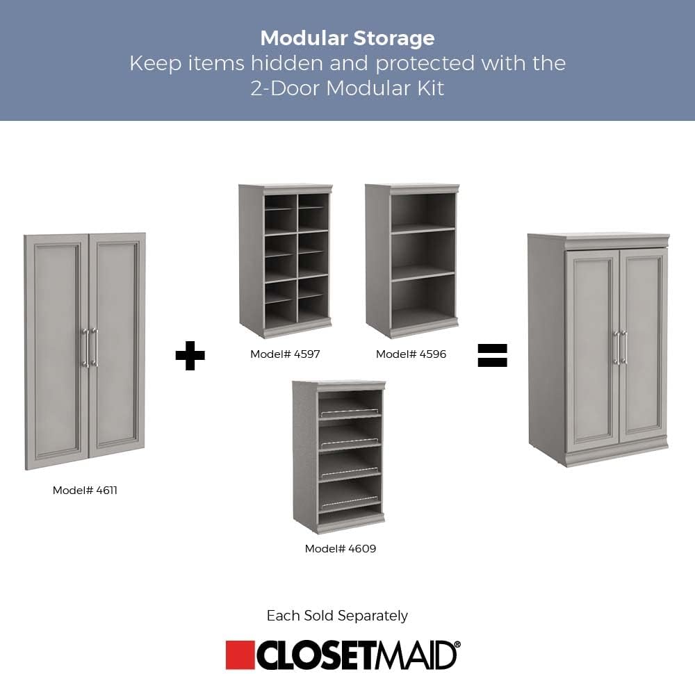 ClosetMaid Juego de pares de almacenamiento modular, 2 puertas de panel de