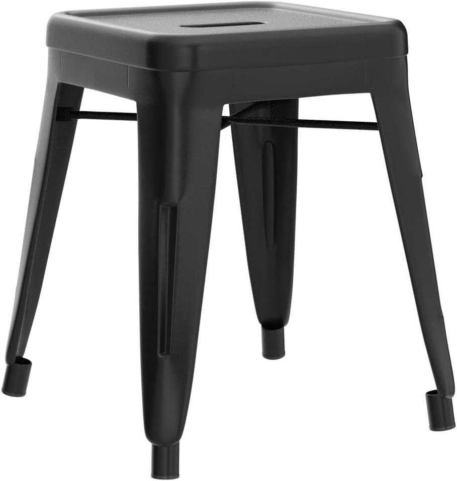 Taburete de metal para mesa de comedor, taburete negro Kai de grado comercial,