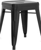 Taburete de metal para mesa de comedor, taburete negro Kai de grado comercial,