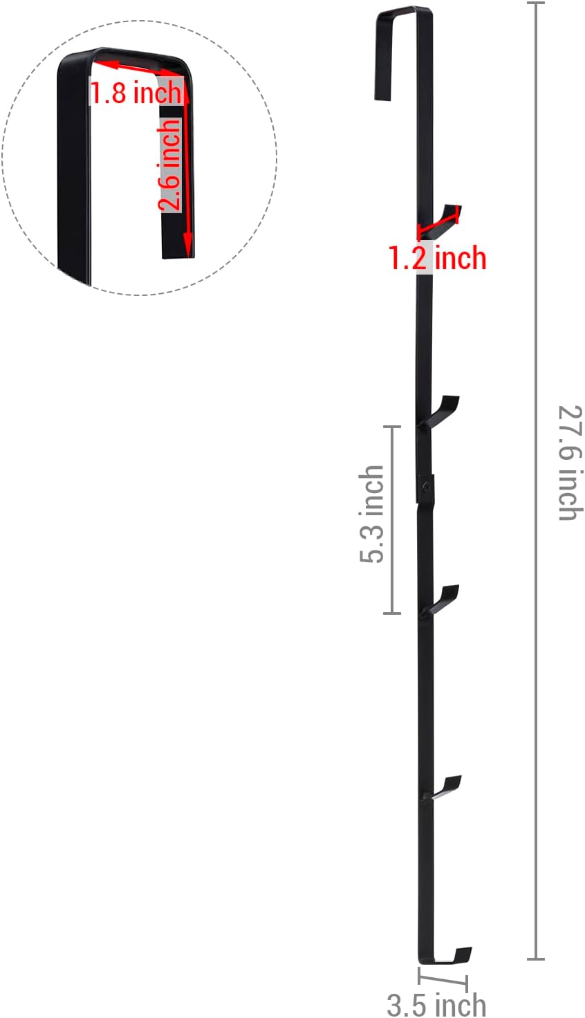 MyGift Ganchos de metal negro para colgar sobre la puerta, colgador resistente...