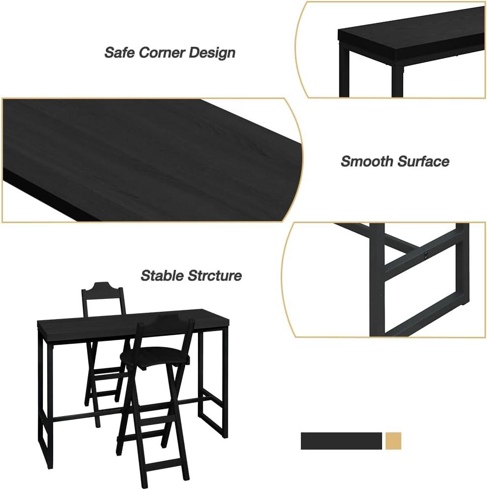 Juego de mesa y sillas de bar, mesa de bar rectangular y 2 taburetes de bar,