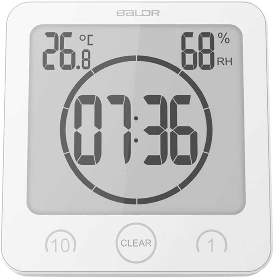 Reloj digital de pared para ducha de baño con alarma, resistente al agua para...