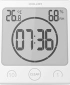 Reloj digital de pared para ducha de baño con alarma, resistente al agua para...