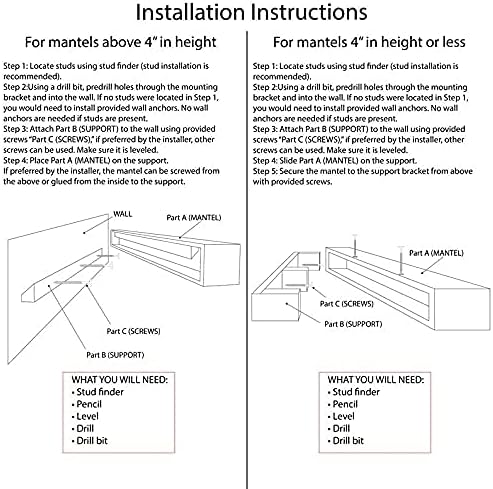 URBANDI - Repisa para chimenea, envejecida, rústica, flotante, moderna, madera...