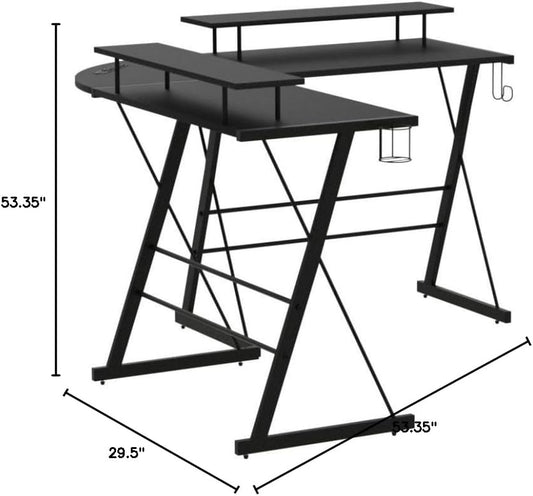 Evajoy Escritorio para videojuegos, escritorio esquinero en forma de L, mesa...