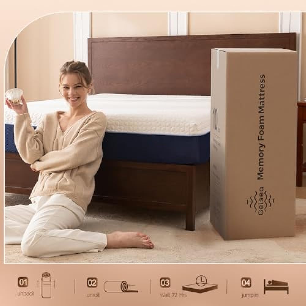 Twin XL Mattress,6 Inch Memory Foam Mattress in a Box,Cool Gel-Infusion for
