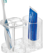 InterDesign Med+ - Soporte para cepillo de dientes dividido de plástico sin...