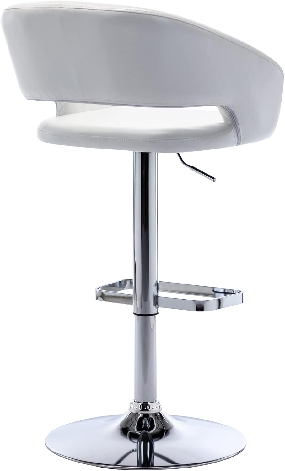 Vogue Furniture Direct Taburete de bar ajustable con respaldo y brazos huecos,...