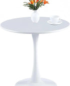 Mesa redonda blanca, mesa de comedor moderna, mesa de tulipán de 24 pulgadas,