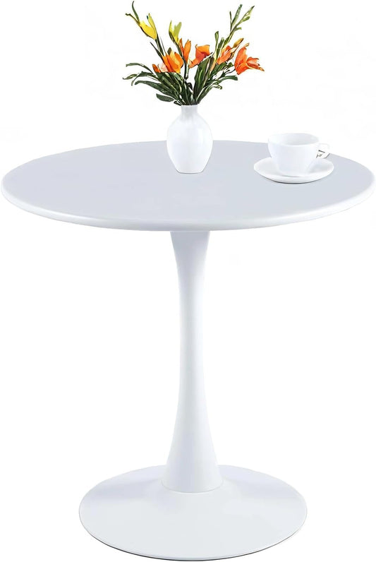 Mesa redonda blanca, mesa de comedor moderna, mesa de tulipán de 24 pulgadas,