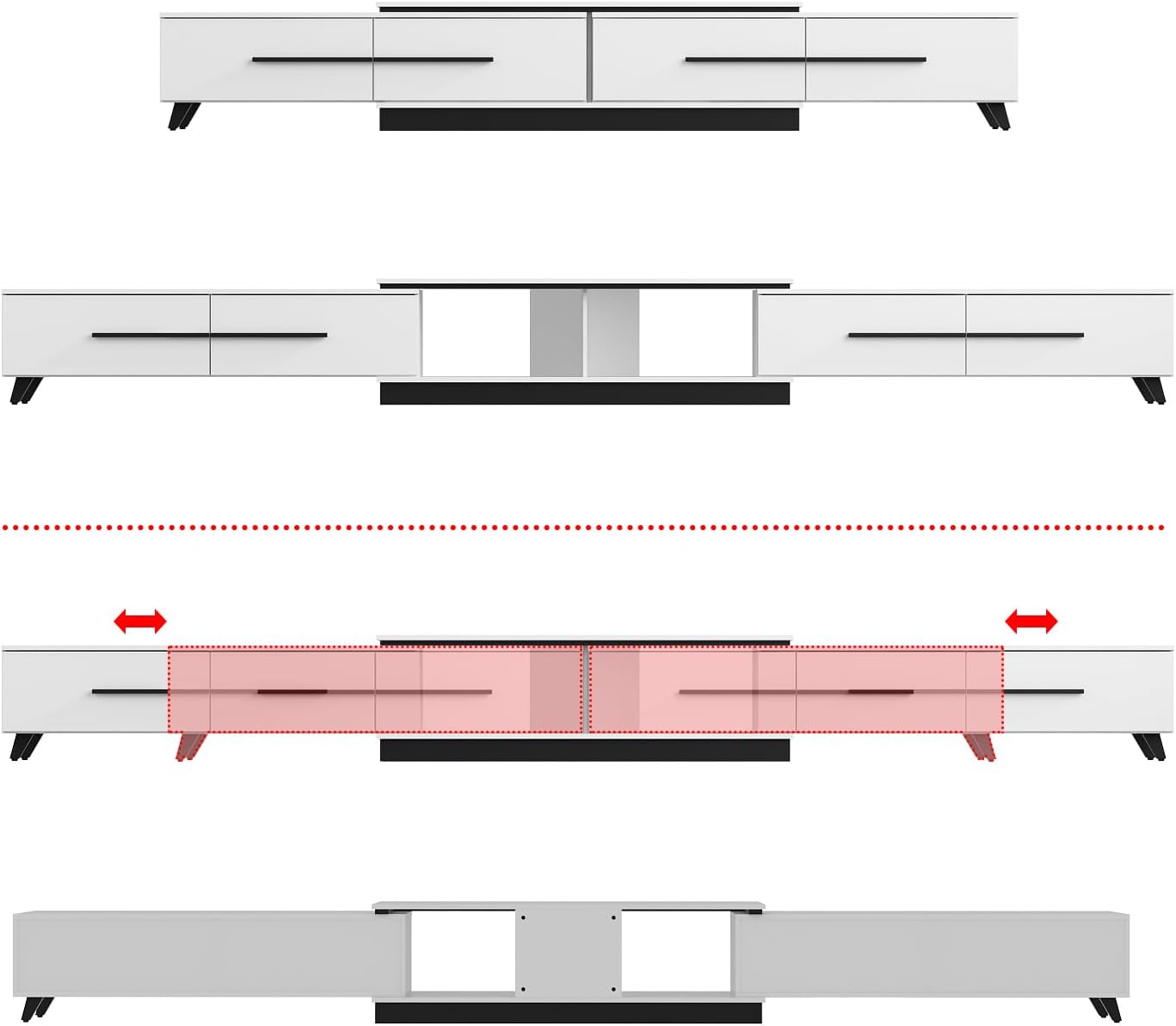 Homsee Soporte de TV extensible para televisores de hasta 75 pulgadas, moderno...