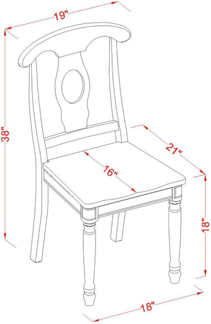 East West Furniture KEC-WHI-W Kenley - Sillas de comedor de cocina, sillas de...