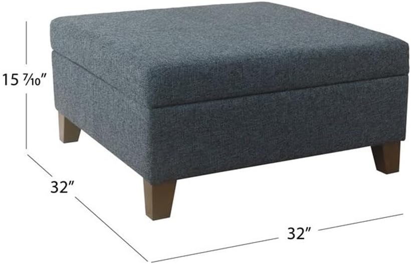 HomePop Decoración del hogar  Otomana cuadrada de lujo de 32 pulgadas de...