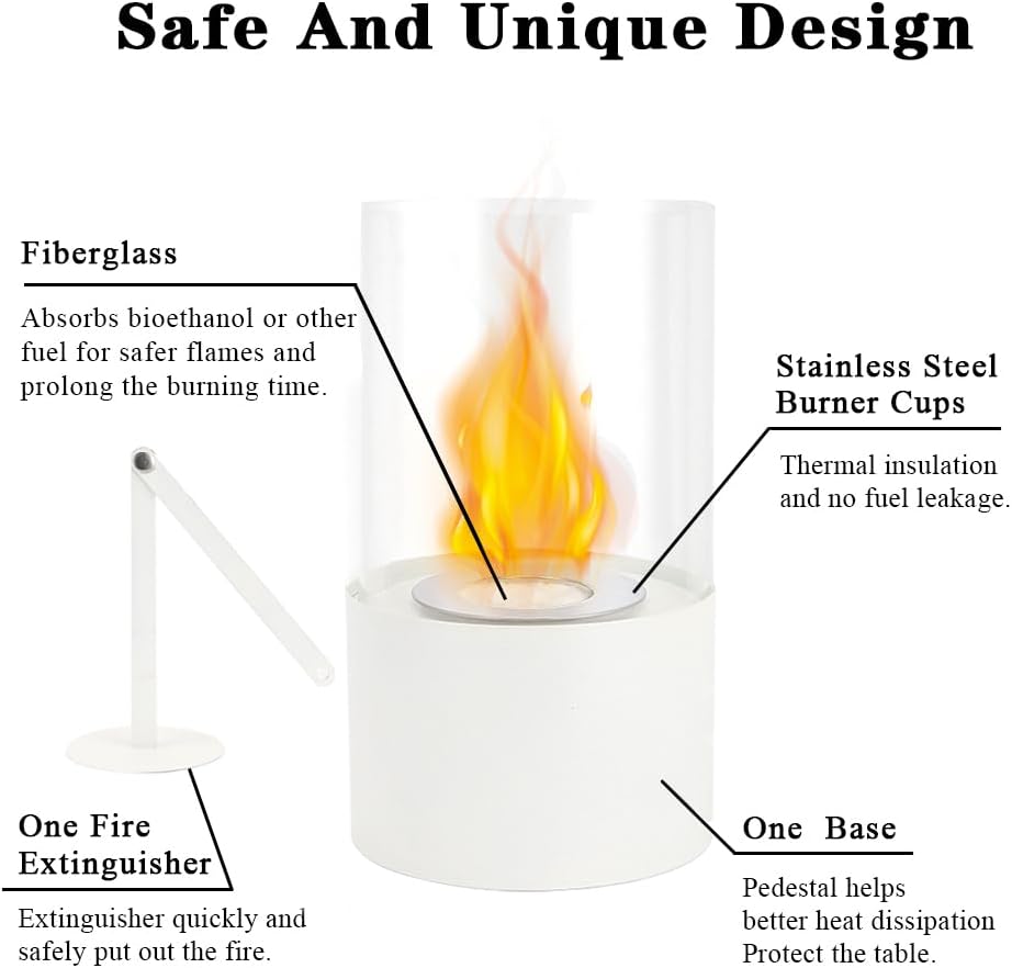 NEWIMAGE Cuenco de fuego de mesa de 6.5 pulgadas de D, chimenea de mesa,...