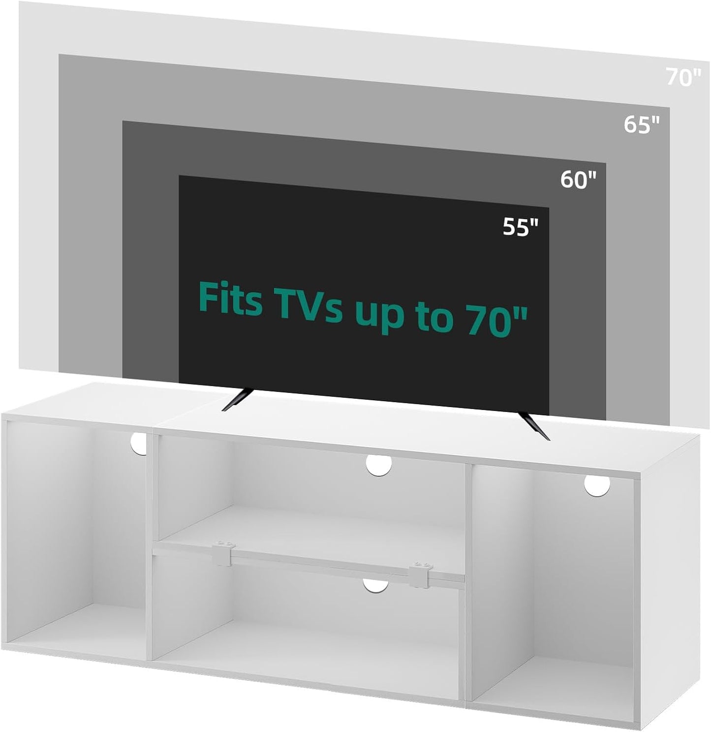 YITAHOME Soporte de TV DIY con tira LED, moderno centro de entretenimiento...