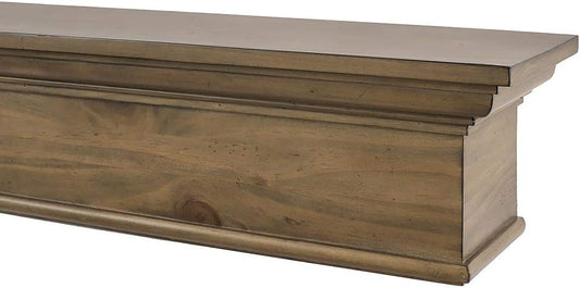 MANTELSDIRECT Estante de madera flotante de 60 pulgadas con chimenea en ceniza...