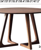 Mesa de comedor moderna de mediados de siglo, mesas redondas de madera maciza
