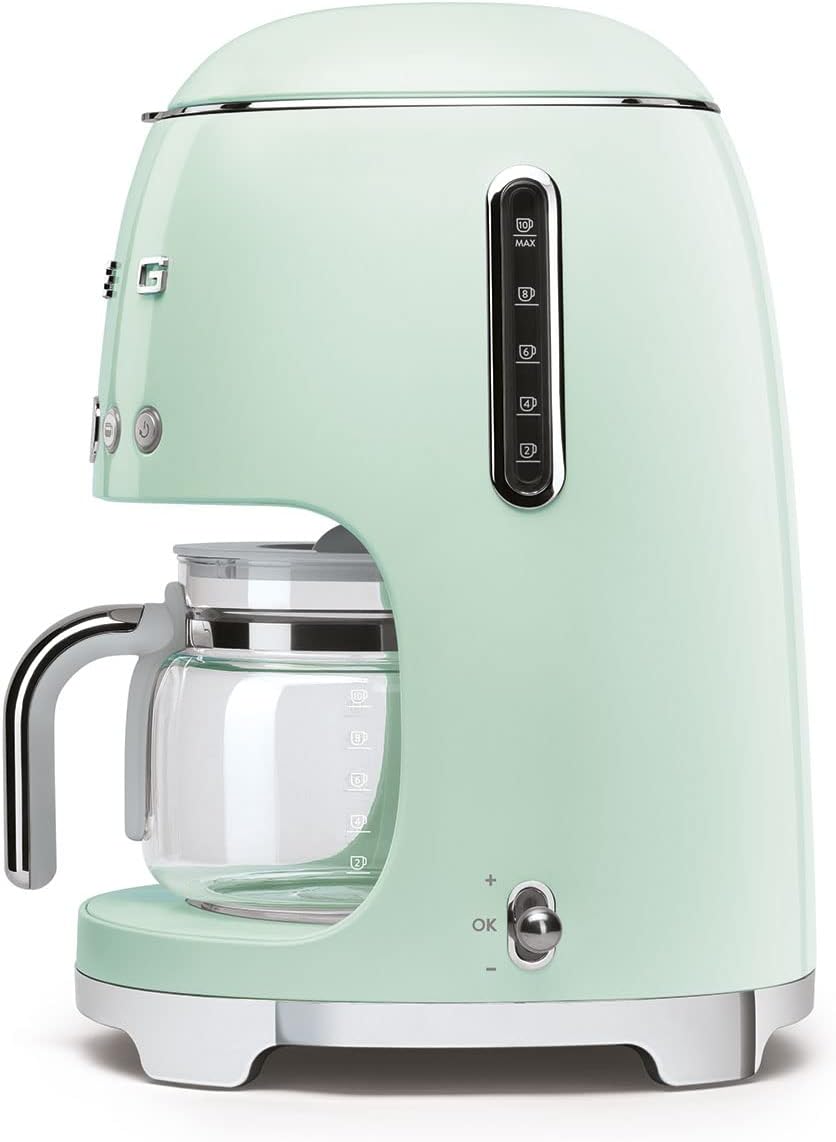 Smeg 1950's - Cafetera programable de 10 tazas, estilo retro