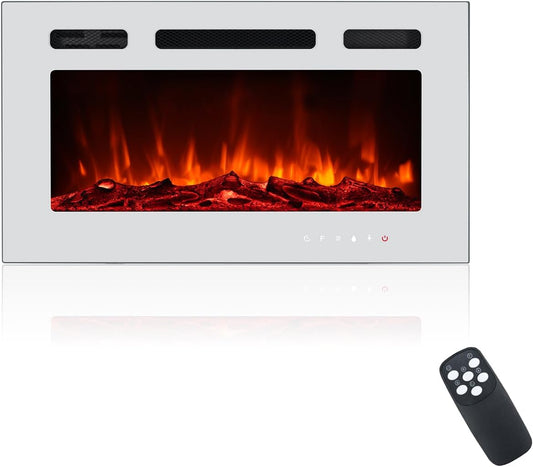 Panel de cristal para chimenea eléctrica con pantalla táctil, colorido inserto...
