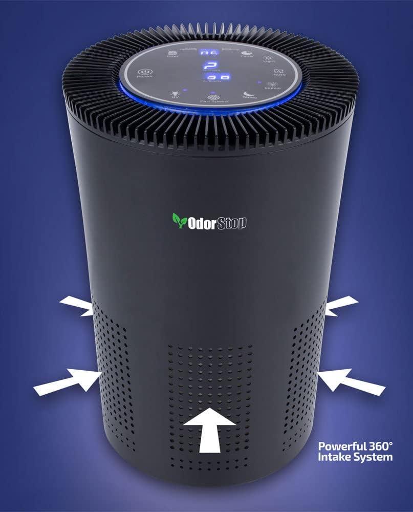 OdorStop Purificador de aire HEPA OSAP5 para áreas de hasta 1000 pies cuadrados...