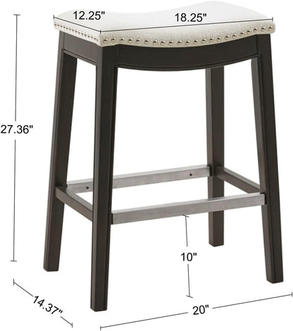 Madison Park Belfast Taburetes de bar, asiento acolchado de contorno, ribete de...