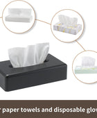 Funda para caja de pañuelos, dispensador rectangular negro montado en la pared,...