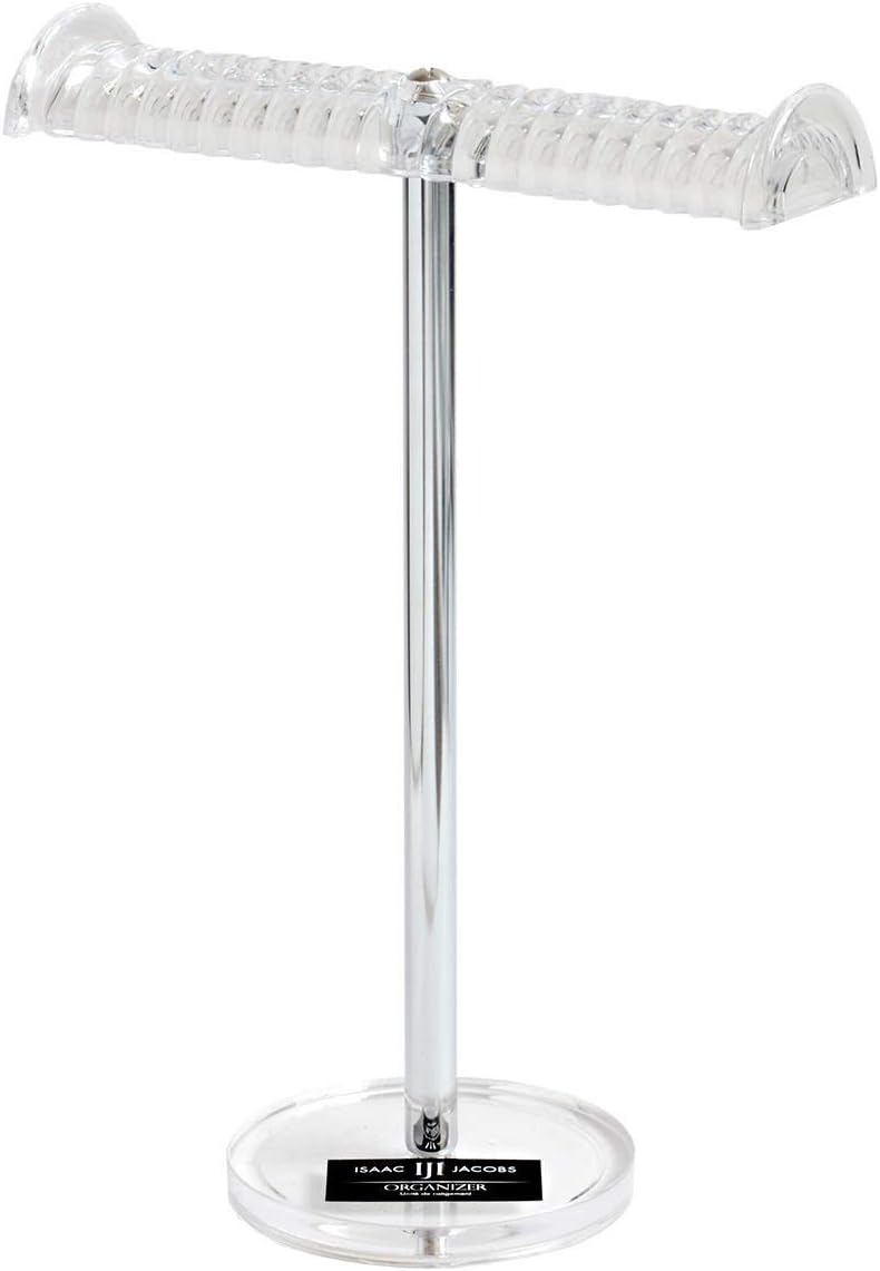 Isaac Jacobs Soporte para collar y pulsera de acrílico transparente (barra en T...