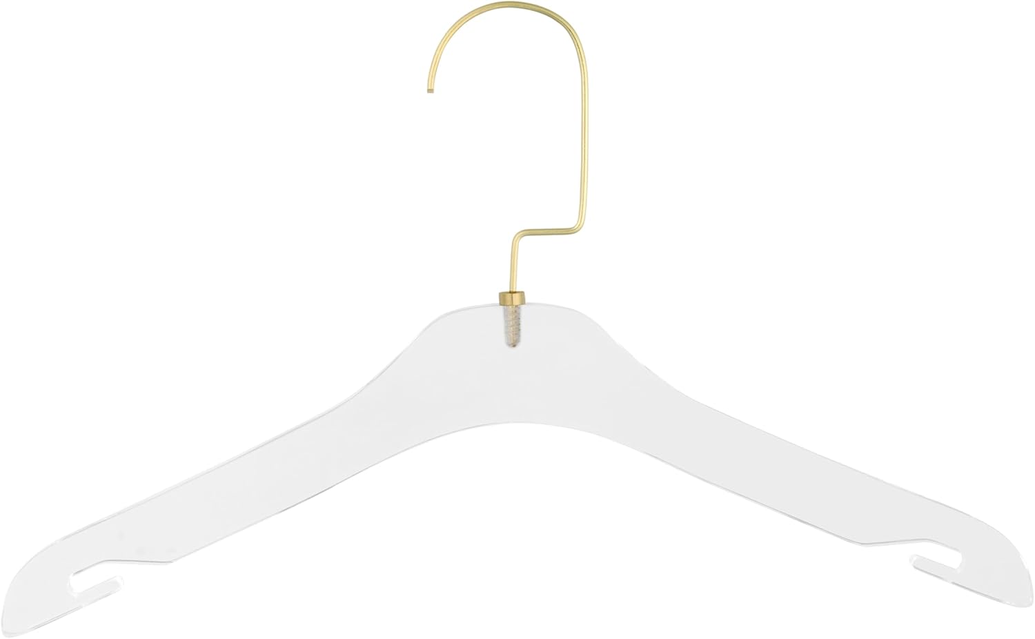 Elegantes perchas de acrílico transparente con gancho dorado, colgador de ropa