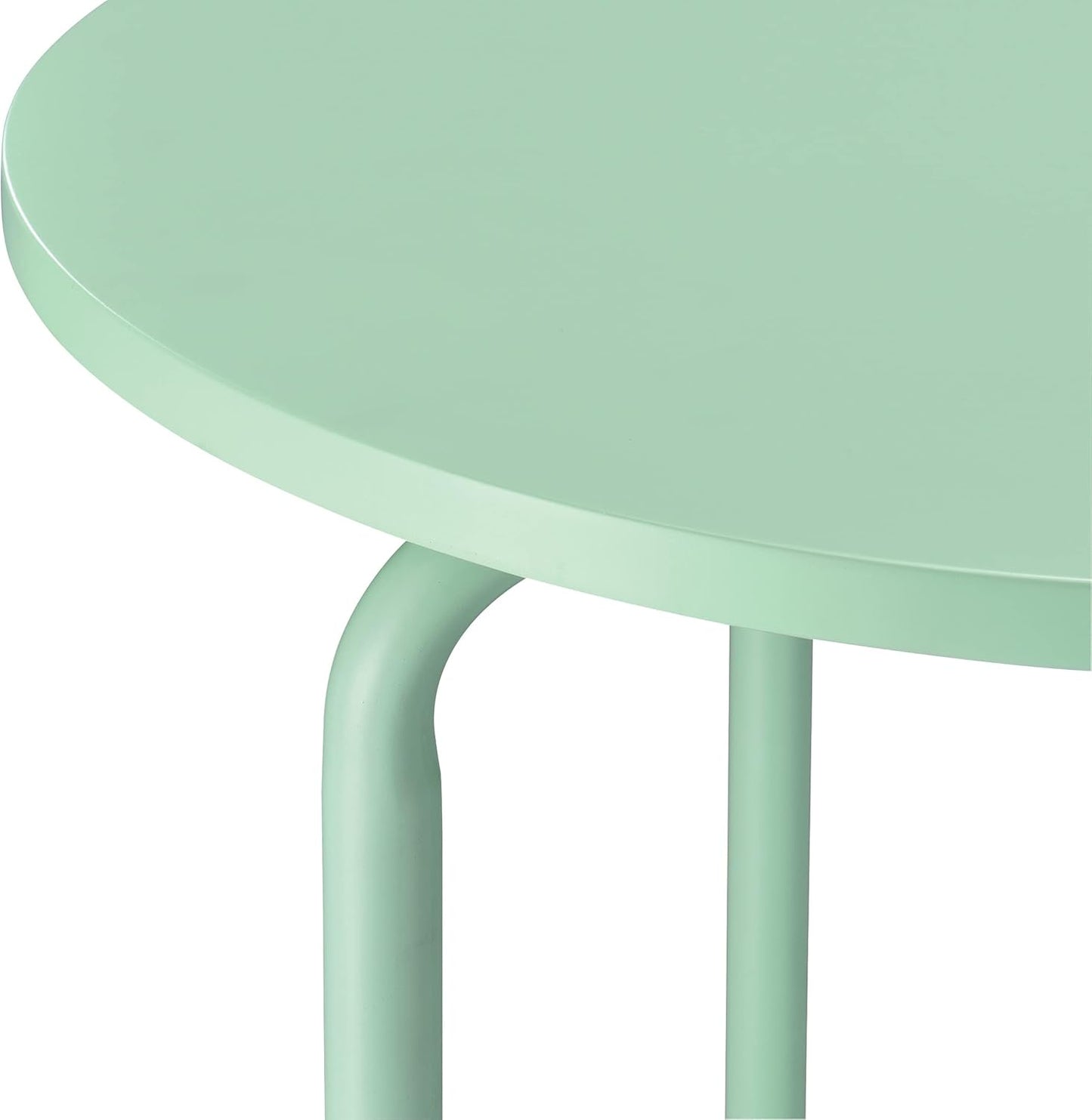 OSP Home Furnishings Elgin - Mesa redonda de metal con 2 estantes, color menta