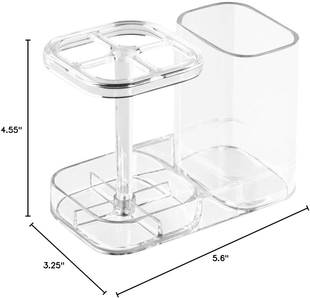 InterDesign Med+ - Soporte para cepillo de dientes dividido de plástico sin...