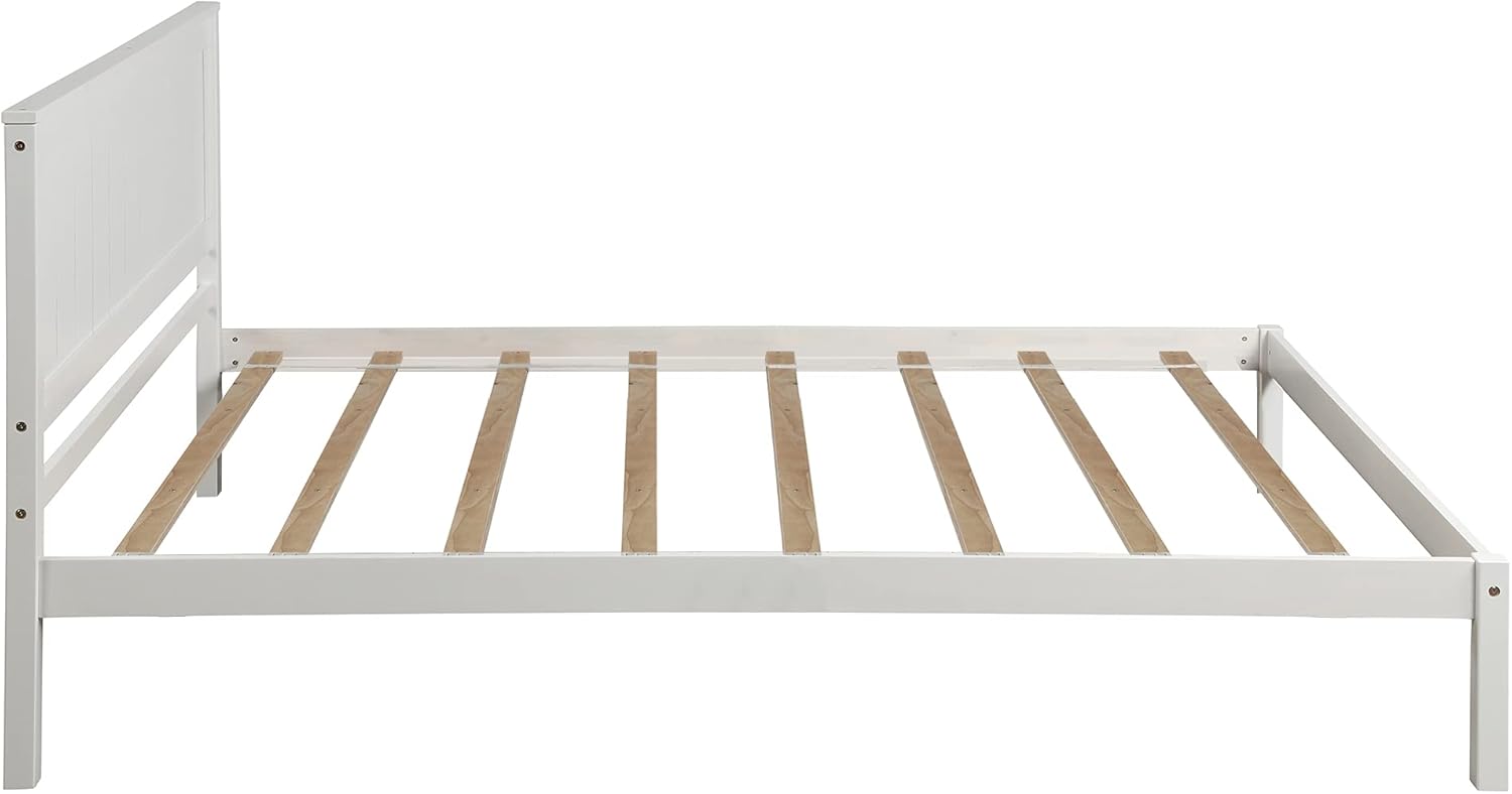 P PURLOVE Base de cama de tamaño individual, cama de plataforma de madera...