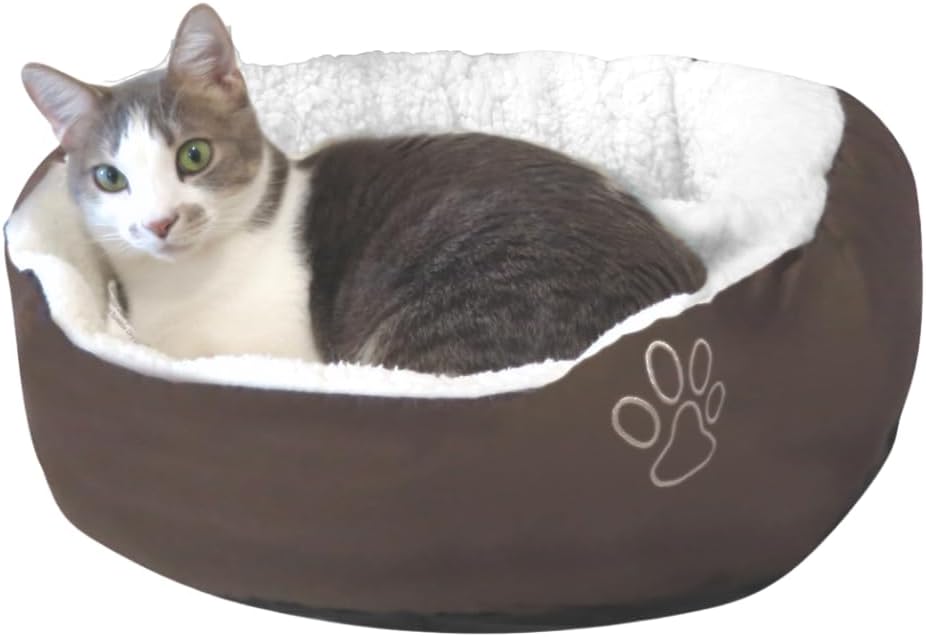 Evelots Cama cálida para mascotas para gatos o perros pequeños, calmante,...