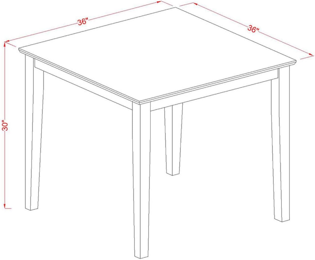 OXBA3-MAH-18 Oxford Juego de 3 piezas que contiene una mesa cuadrada de comedor