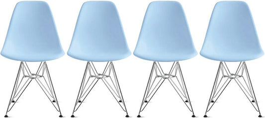 Juego de cuatro (4) sillas de comedor 2xhome modelo Eames con patas de madera...