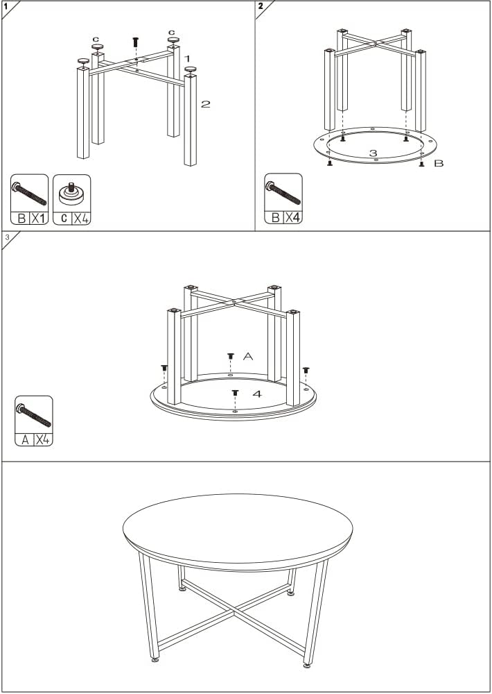 AZL1 Life Concept Mesa de centro redonda moderna para sala de estar, mesa...