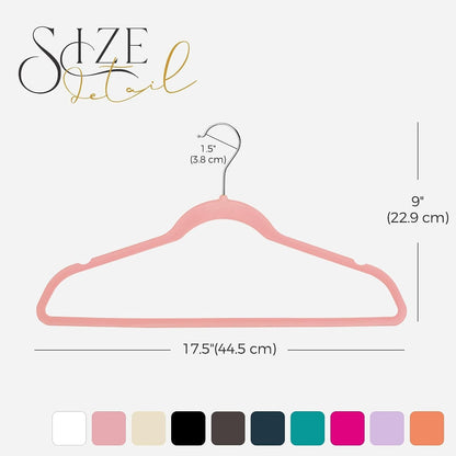 Premium Velvet Hangers, Non-Slip Thin Flocked Felt Hangers, Sturdy Clothes